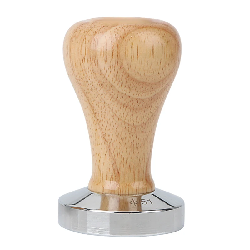 

58MM 51MM Wood Handle Coffee Powder Hammer Flat Espresso Tamper Stainless Steel Coffee Tamper Barista Tools Coffeeware
