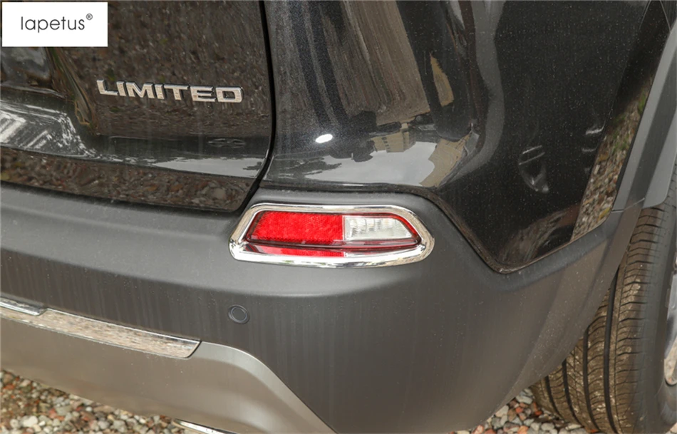 Lapetus аксессуары для Jeep Cherokee ABS автомобильное заднее крыло Противотуманные фары лампы фары для входа в свет рамка литья крышка комплект отделка ярко-красный вид