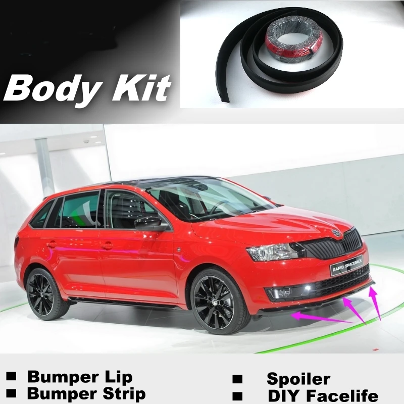 Дефлектор губ бампера для Skoda быстрая юбка переднего спойлера тюнинга автомобиля