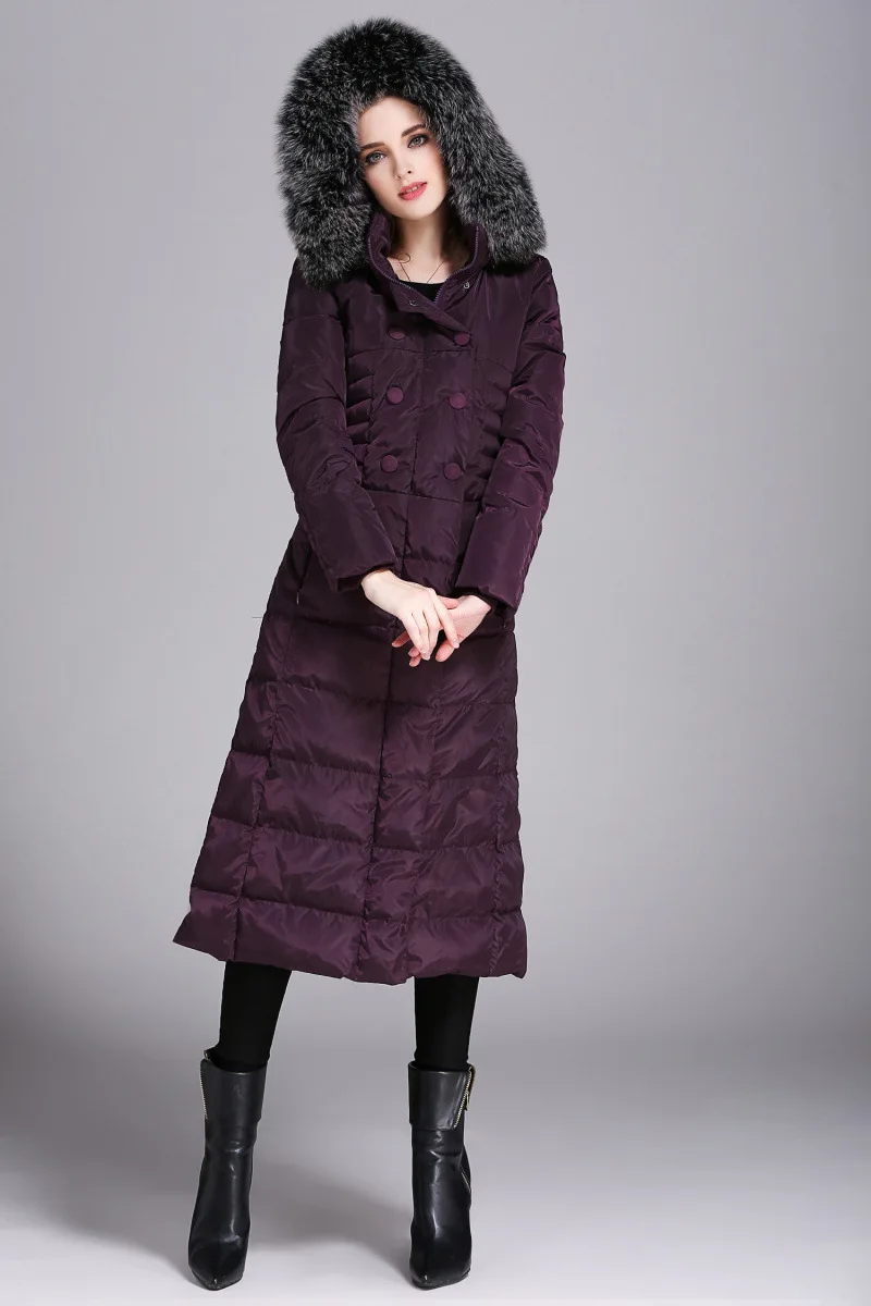 

JCHB 2021 Women's Down Jacket Long Coat Female Jacket Women Winter Clothes Warm Plus Size Fox Fur Collar Casaco Feminino Inverno