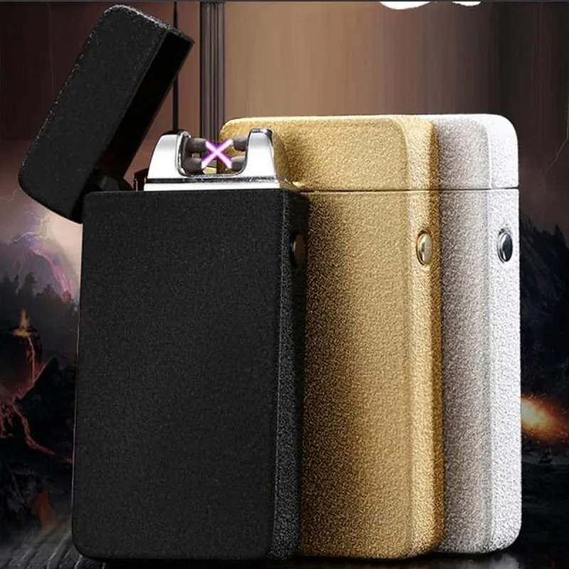 Классическая двойная дуговая Зажигалка для курения зарядка USB электронные