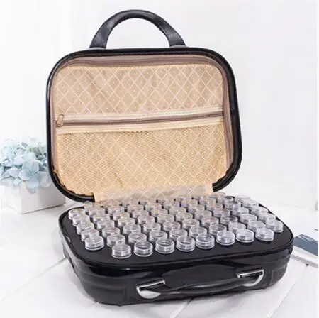 Black 132 bottles 60 слотов Алмазная вышивка коробка алмазные аксессуары для рисования чехол прозрачные пластиковые бусины дисплей коробки для хранения инструменты для вышивки крестом a96 - Цвет: Black 132 bottles