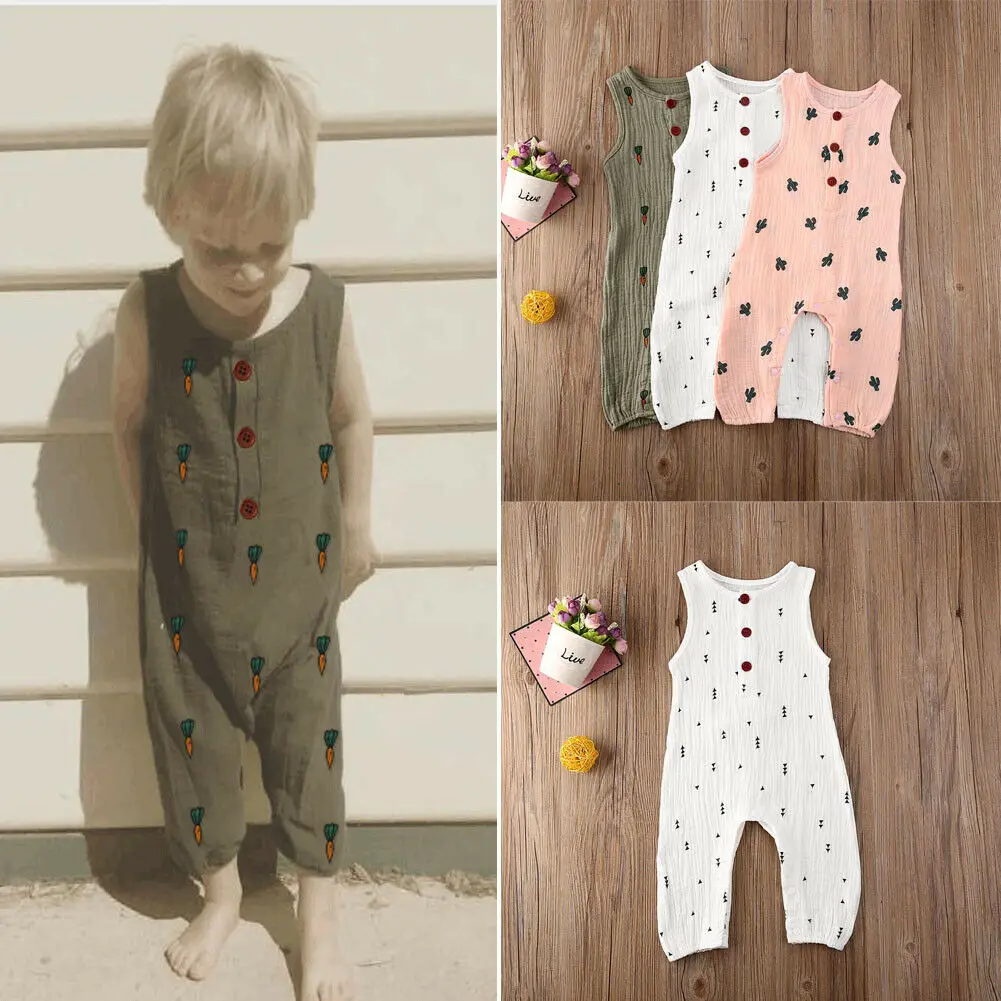 

Dropshipping Sweet Newborn Baby Girl Boy Sleeveless Top Romper Bodysuit Summer Clothes Set