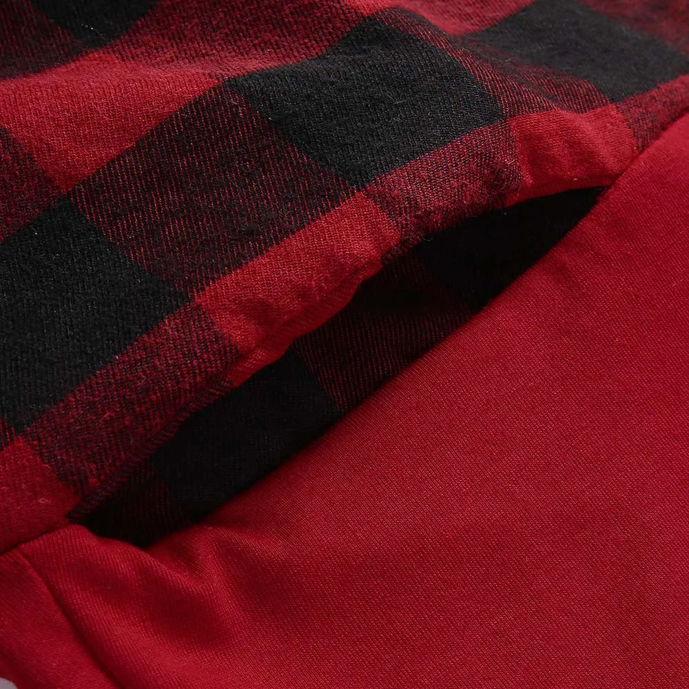 Женские Рождественские Длинные Топы в клетку с длинным рукавом милая туника