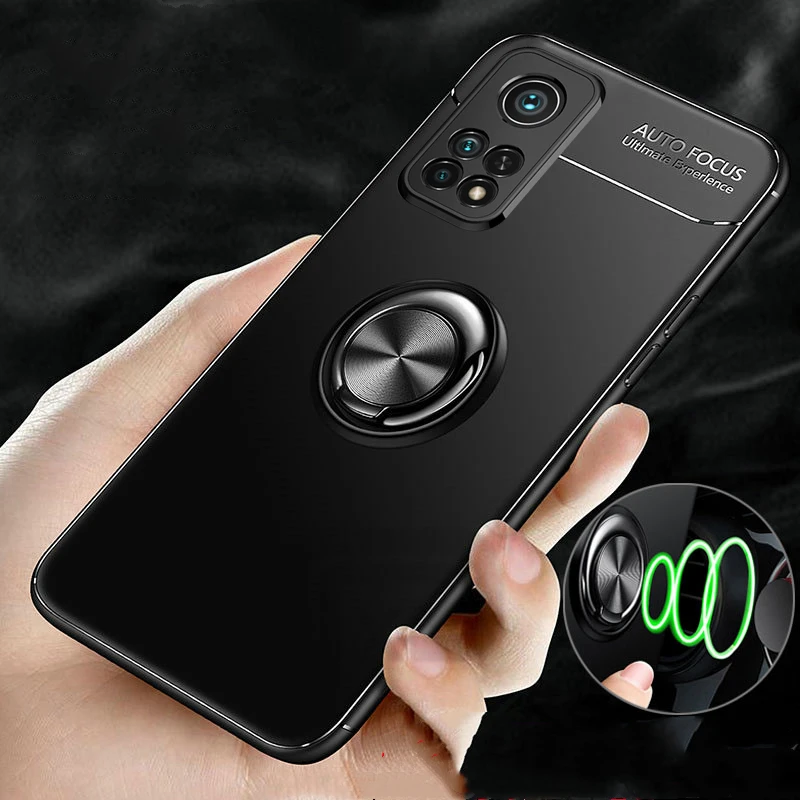 Чехол для Xiaomi Mi 10T Pro матовый Мягкий силиконовый чехол с кольцом на палец 11 Lite Redmi