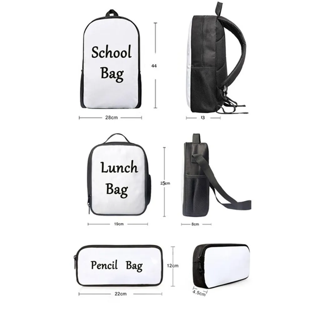 ELVISWORDS школьные сумки для девочек черный девушек, обучающихся печати Школьный рюкзак, набор для подростков книжные сумки модные Mochila Escolar от AliExpress RU&CIS NEW