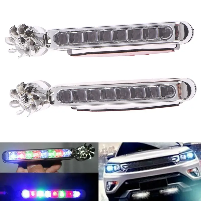 

2Pcs Wind Power 8 LED Car Daytime Running Light Fog Lamp Car Driving Day Light