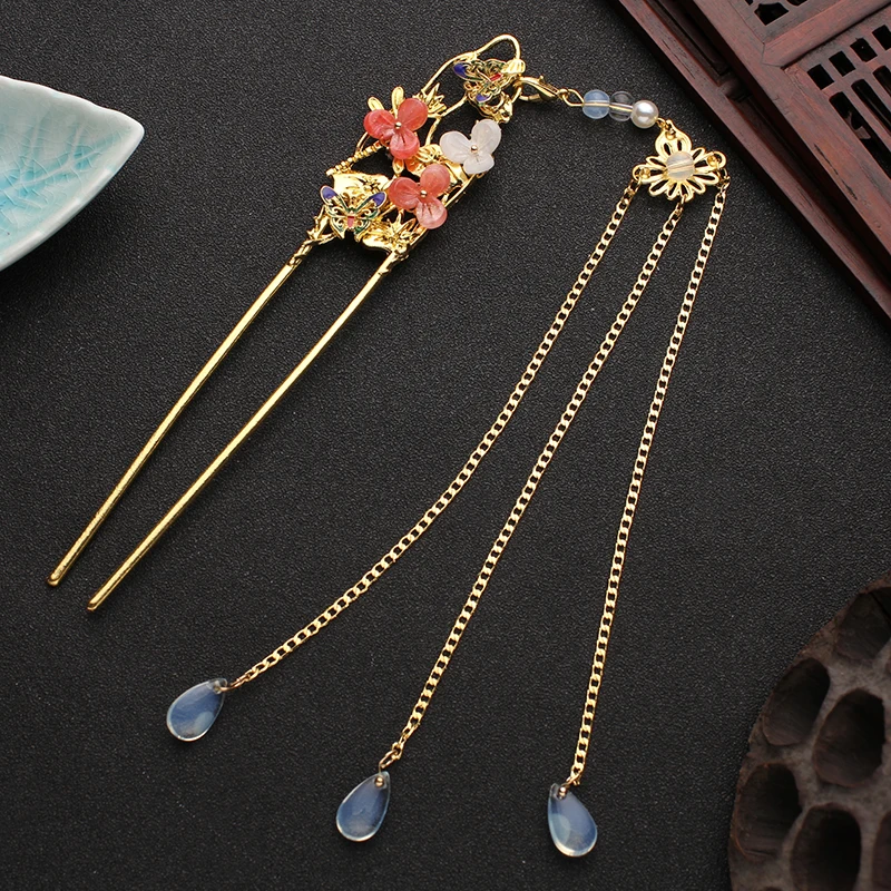 

Ancient style Headdress Hair clip Step shake Hanfu Hair accessories Antiquity Tassel Hairpin Handmade Hair Ornaments Cosplay