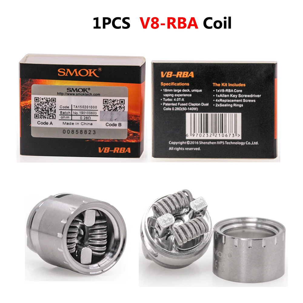 Original SMOK TFV8 Coils Head V8 RBA Core Heater Resistance Resistors Atomizer Replacement For Tank Cloud Beast Vaporizer | Электроника