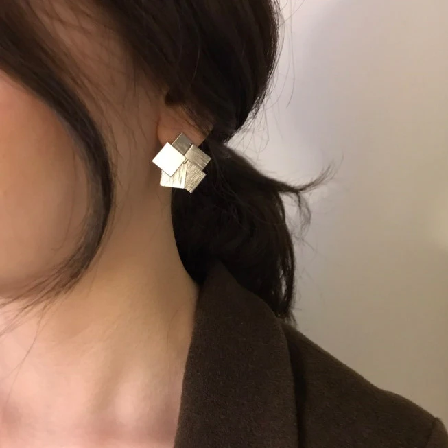 Stud Earrings Irregular Metal Women Vintage Push-back Earings Fashion Jewelry | Украшения и аксессуары