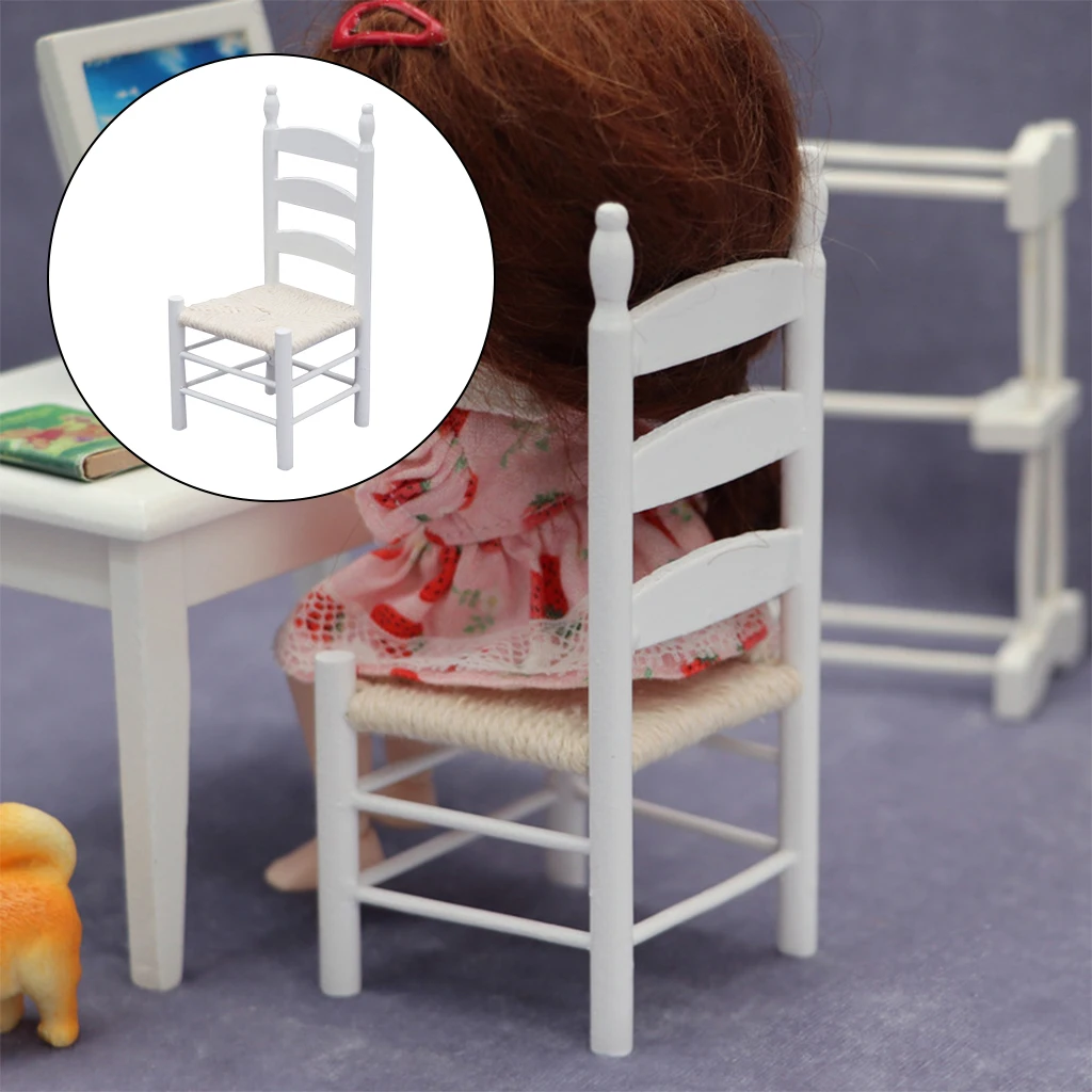 

1/12 Scale Dollhouse Miniatures Chair Doll Tiny Dining Room DIY Decor Props