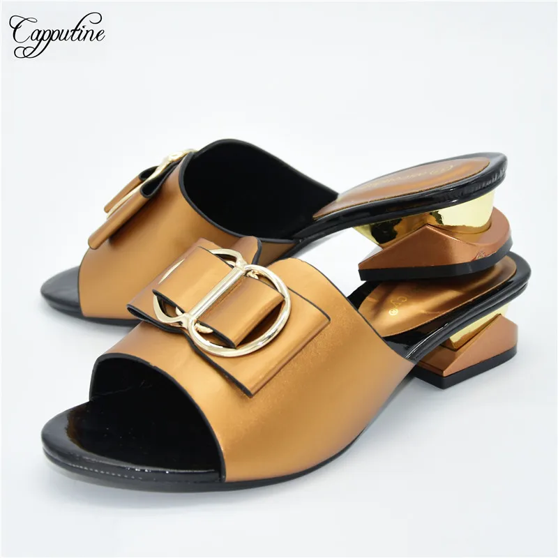 

Nice Party African Medium Heel Casual Lady Slipper Shoes 86-3 Heel Height 4CM