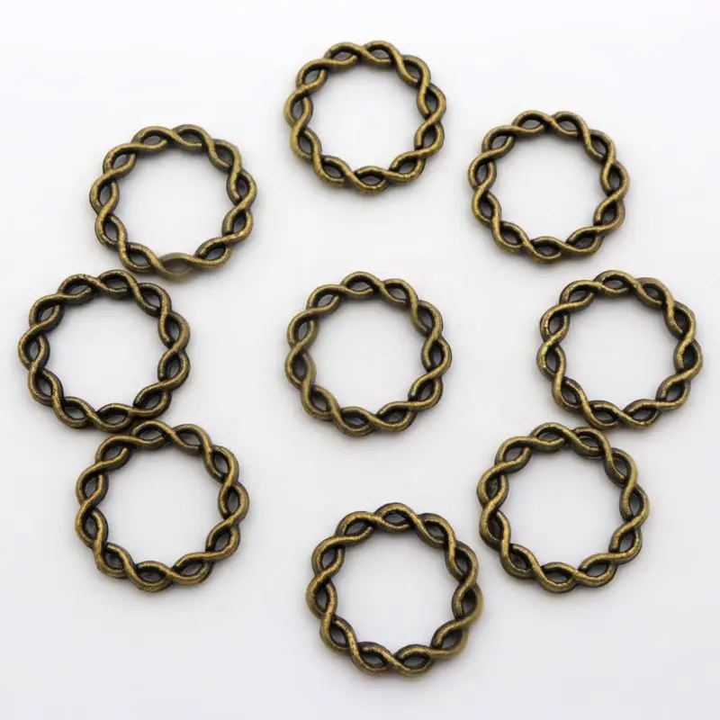 Antique Bronze 50 шт. микс тибетская Серебряная бронзовая круглая овальная металлическая Закрытая прыгающая кольцо Diy принадлежности аксессуары для изготовления ювелирных изделий браслет - Цвет: Antique Bronze