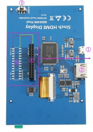5 дюймов Raspberry Pi 4 Модель B сенсорный TFT ЖК-дисплей модуль+ акриловый держатель совместим с Raspberry Pi 4 Модель B/3B+/3B