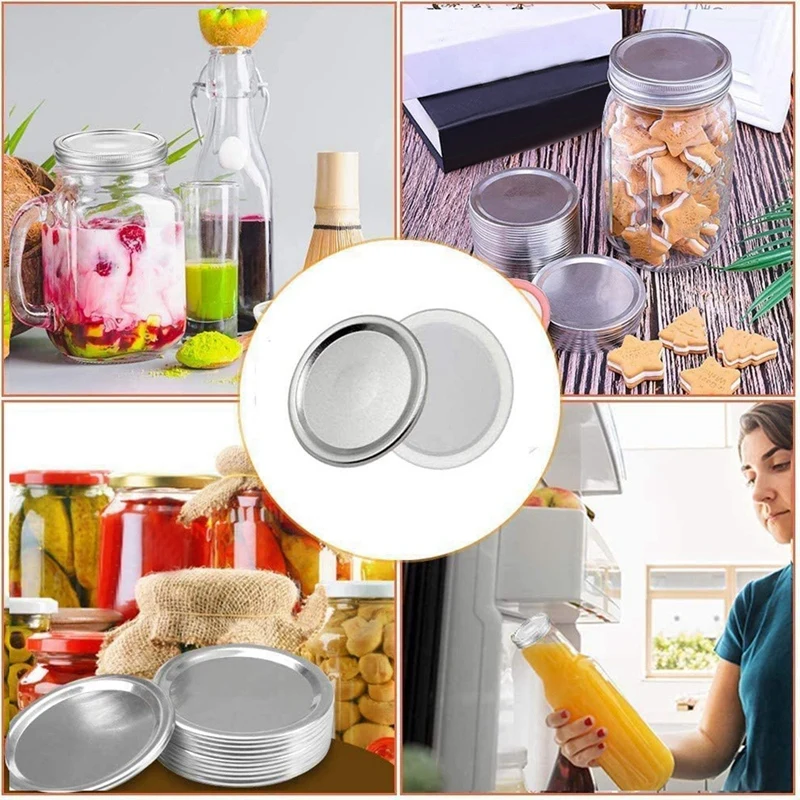 

28 Pieces Regular Mouth Jar Lids Split-Type Sealing Lids Canning Jar Caps Lids Compatible with Mason Jar,70 mm (Silver)