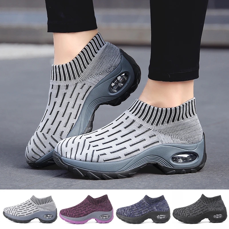 

Women's Casual Shoes Chunky Sneakers Air Cushion Running Shoes Breathable Mesh Sneakers Non-slip Platform Shoes