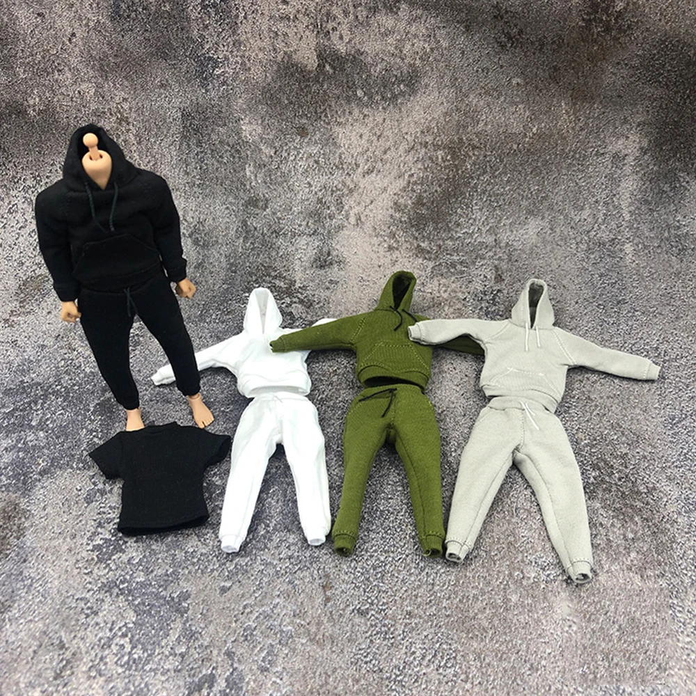 

1/12 scale soldier clothes hoodie trouser suit model for 6 ‘’ action figure body accessories
