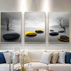 Современный минималистичный пейзаж, принты деревьев и птиц, Постер, скандинавский золотой камень, холст, живопись, Настенная картина, декор для гостиной