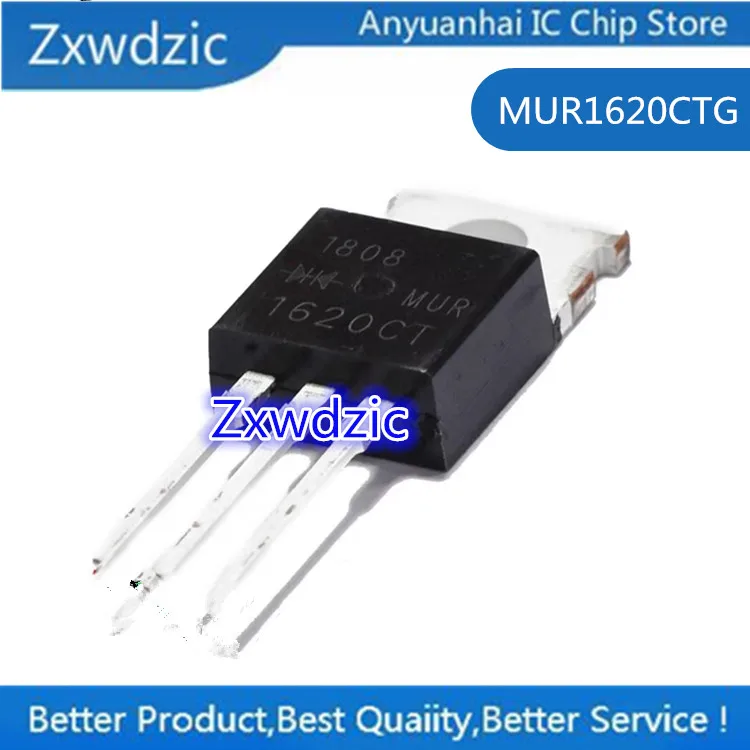 

10pcs 100% New Imported Original MUR1620CTG U1620G MUR1620CTRG U1620RG TO-220 Fast Recovery Diode Rectifier 16A 200V