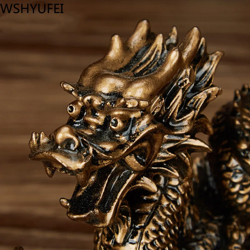 New style Lucky dragon resin decoration Living room bedroom study creative Shop opening auspicious crafts WSHYUFEI | Дом и сад