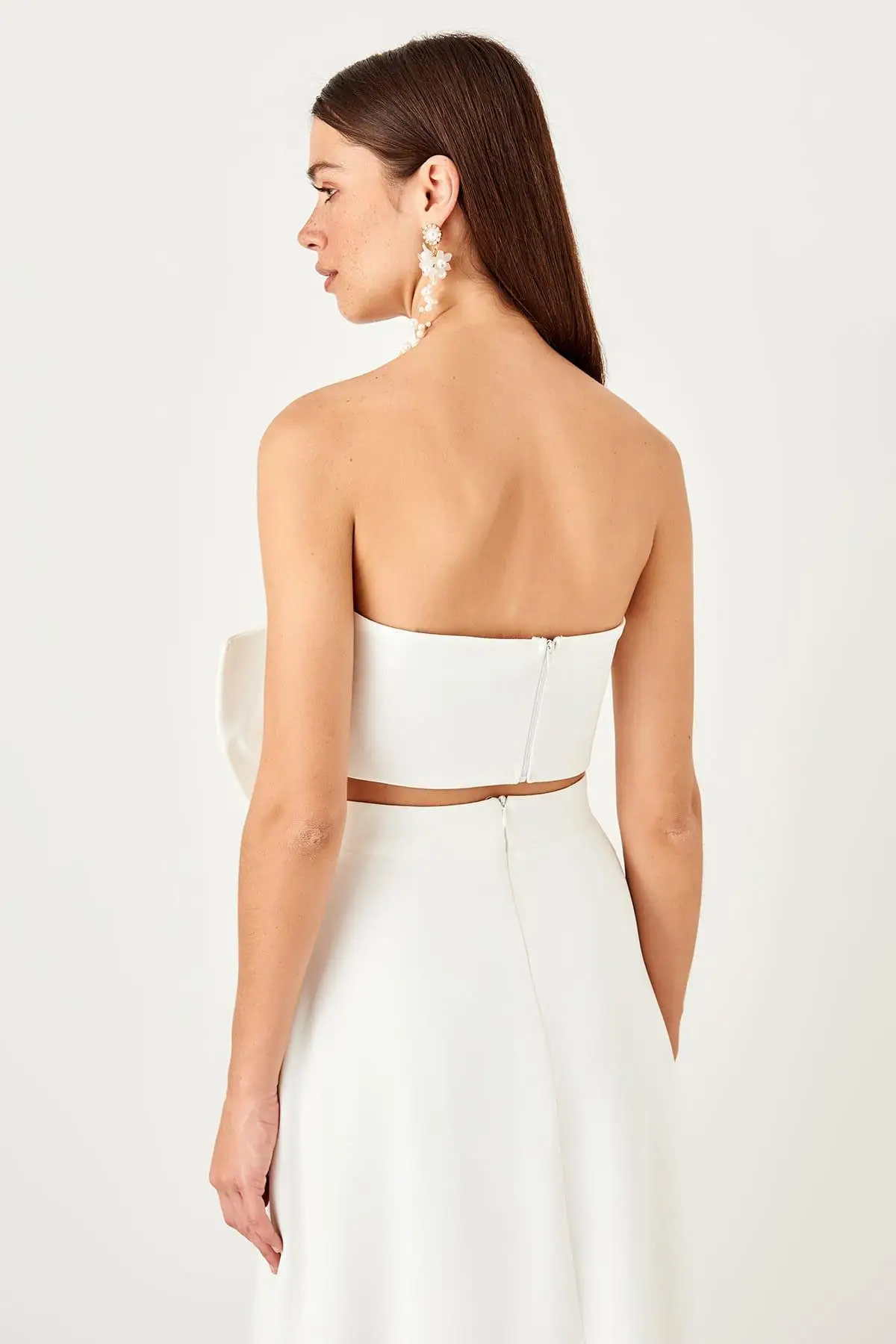 Trendyol сырой белый лук detayli Bluz TPRSS19FZ0359 |