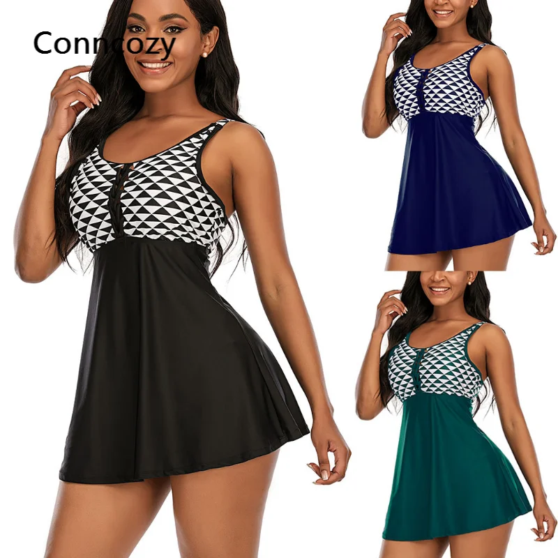 

Plus Size Swimsuit 2021 New Women's Sexy Backless Swimsuit Sports Skirt Spa Mesh Boxer Swimwear Women Bathing Suit Beachwear