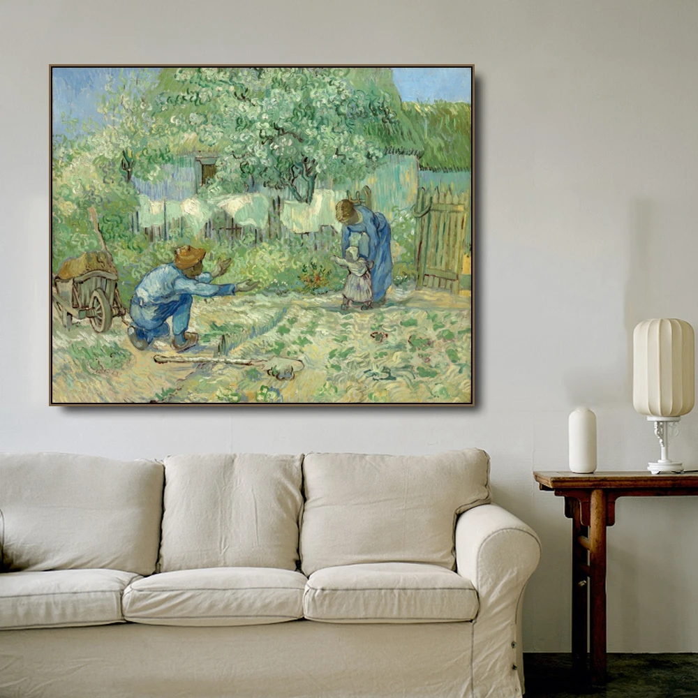 Cassisy Холст Картина маслом 《 первые шаги после Millet Vincent van Gogh художественный постер