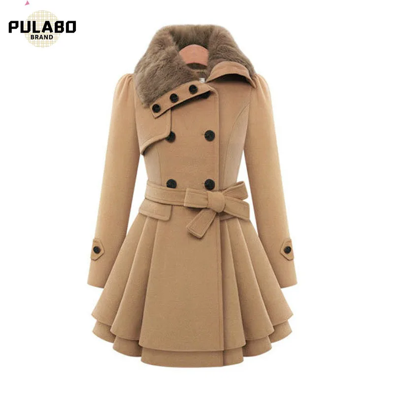 На весну и зиму Новая Женская негабаритных качели двубортный бушлат пуговицы