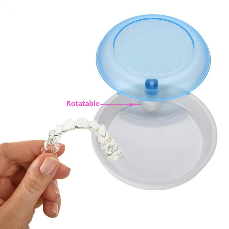 Портативная коробка для зубных протезов вращающийся контейнер чехол чистки