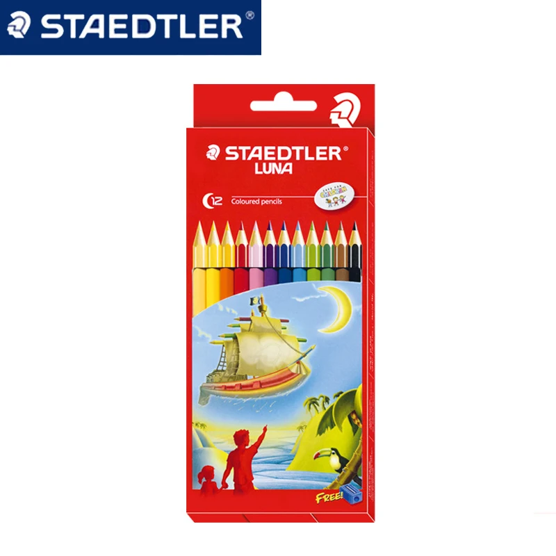 

STAEDTLER LUNA 13710C12 12 color Water-soluble Colored Pencils set + brush for Kids Student School Office Color Pencil