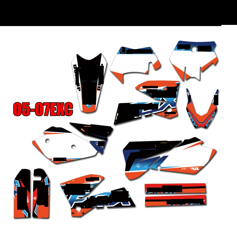 Графика команды на заказ наклейки ногти деко Комплект для 125 200 250 300 400 450 525 540 EXC 2003