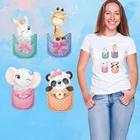 Мультяшные наклейки на одежду со слоном, жирафом, пандой