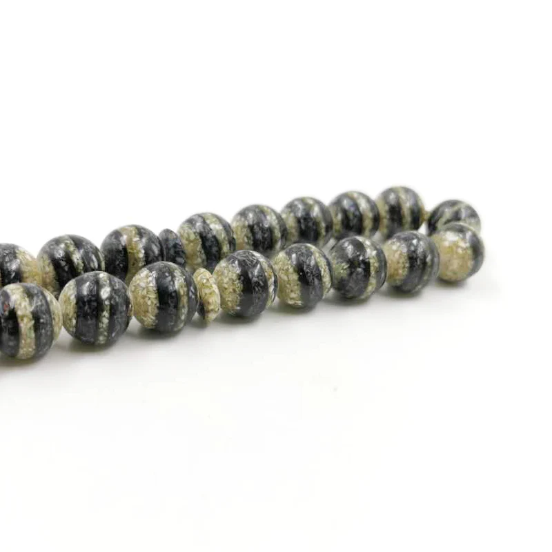 Новый корпус Tasbih черно-белые линии натуральный ручной полированный Розарий