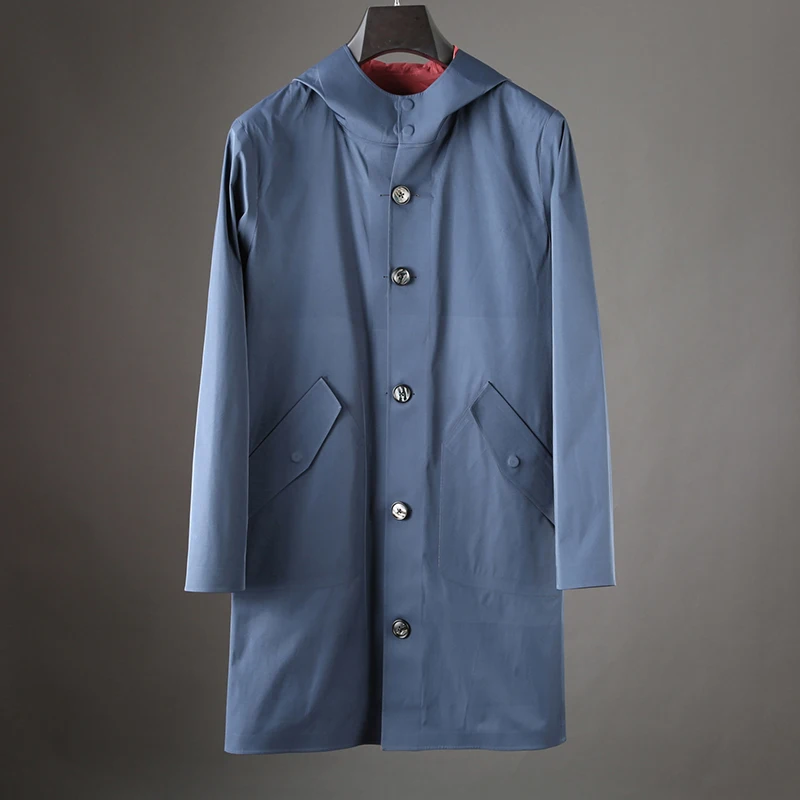 Новый деловой Повседневный тканевый водонепроницаемый удобный Тренч средней
