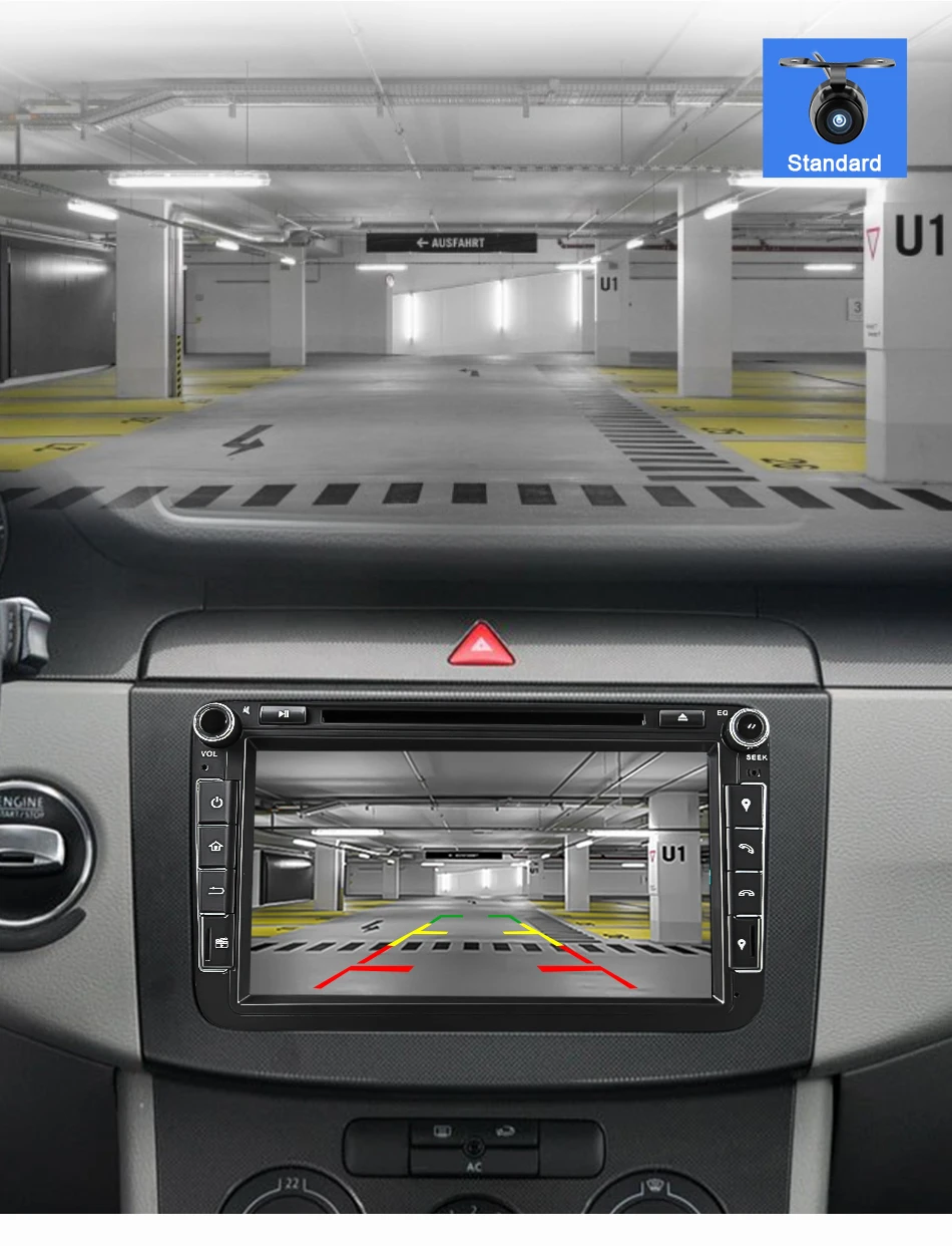 Eunavi 2 din Восьмиядерный 4 г 64 г Android 9 автомобильный DVD gps для VW Passat CC Polo GOLF 5 6 Touran EOS T5 Sharan Jetta Tiguan радио dsp