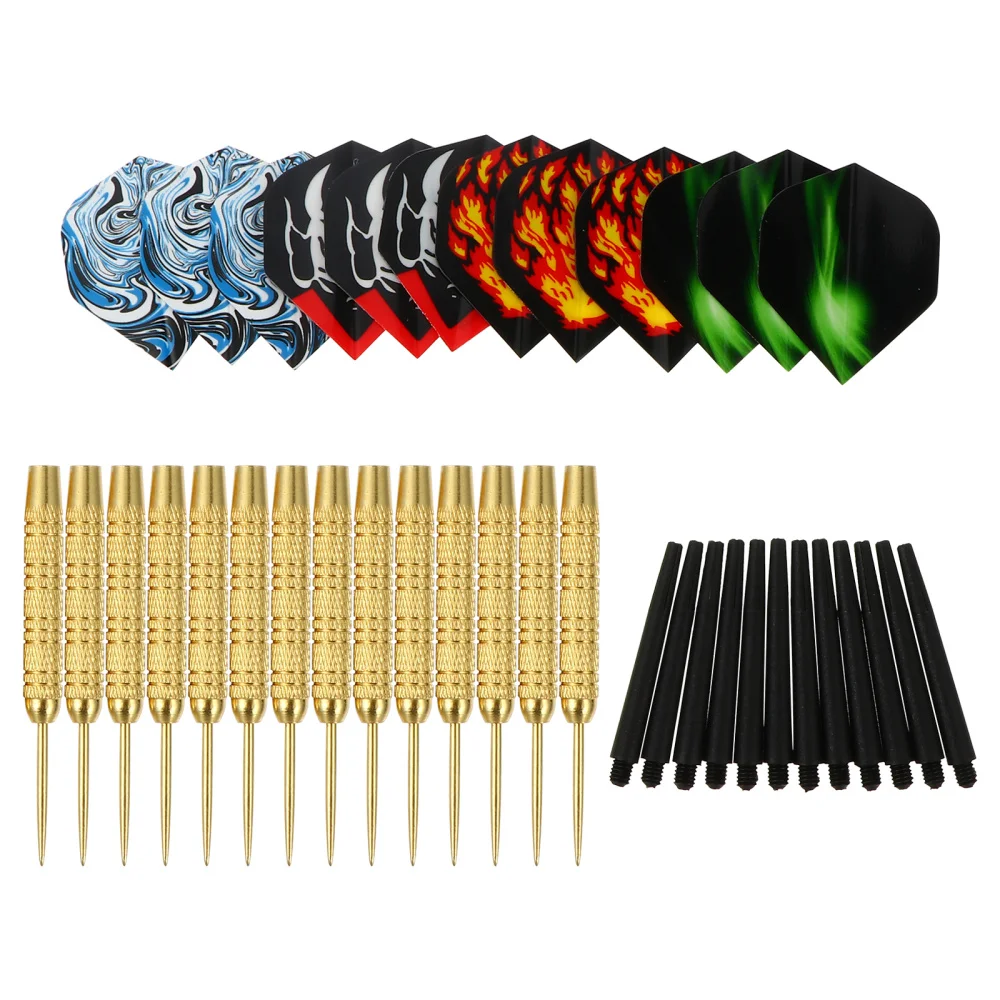 

12pcs Steel Tip Darts Set with Non-slip Shaft Indoor Safe Dart Playthings