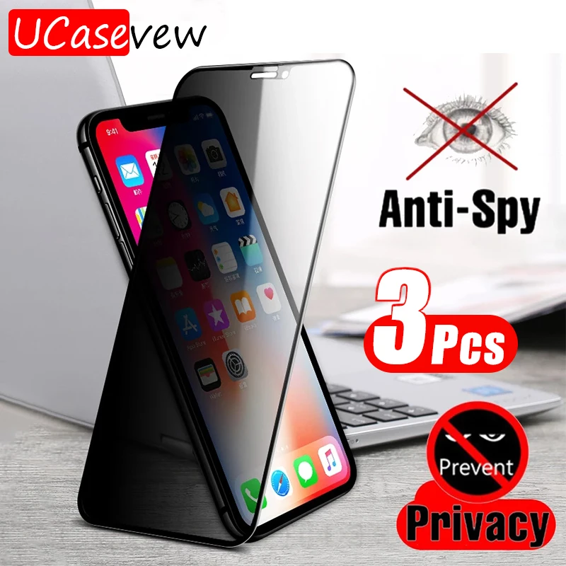 Антишпионское закаленное стекло для iPhone 12 11 Pro Max XR XS Защитная пленка экрана 8 7 6S Plus
