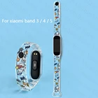Ремешок для Xiaomi Mi band 5, 4, 3, 6, прозрачный силиконовый сменный Браслет Mi5, Mi4, мультяшный браслет Xiomi MiBand 3, 4, 5