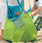 Пляжная сумка с защитой от песка, большая сетка для хранения игрушек, прочный рюкзак со шнурком