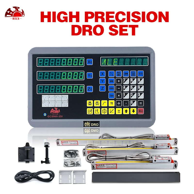 

hxx free shipping glass ruler set/kit 3 axis digital readout lathe dro system GCS900-3D and 5u 1*1*1.3m linear scale sensor