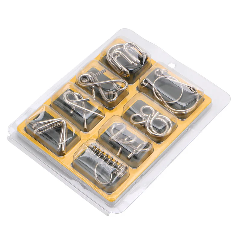 8 шт./компл. металлическая проволочная головоломка IQ тест на разум для детей и