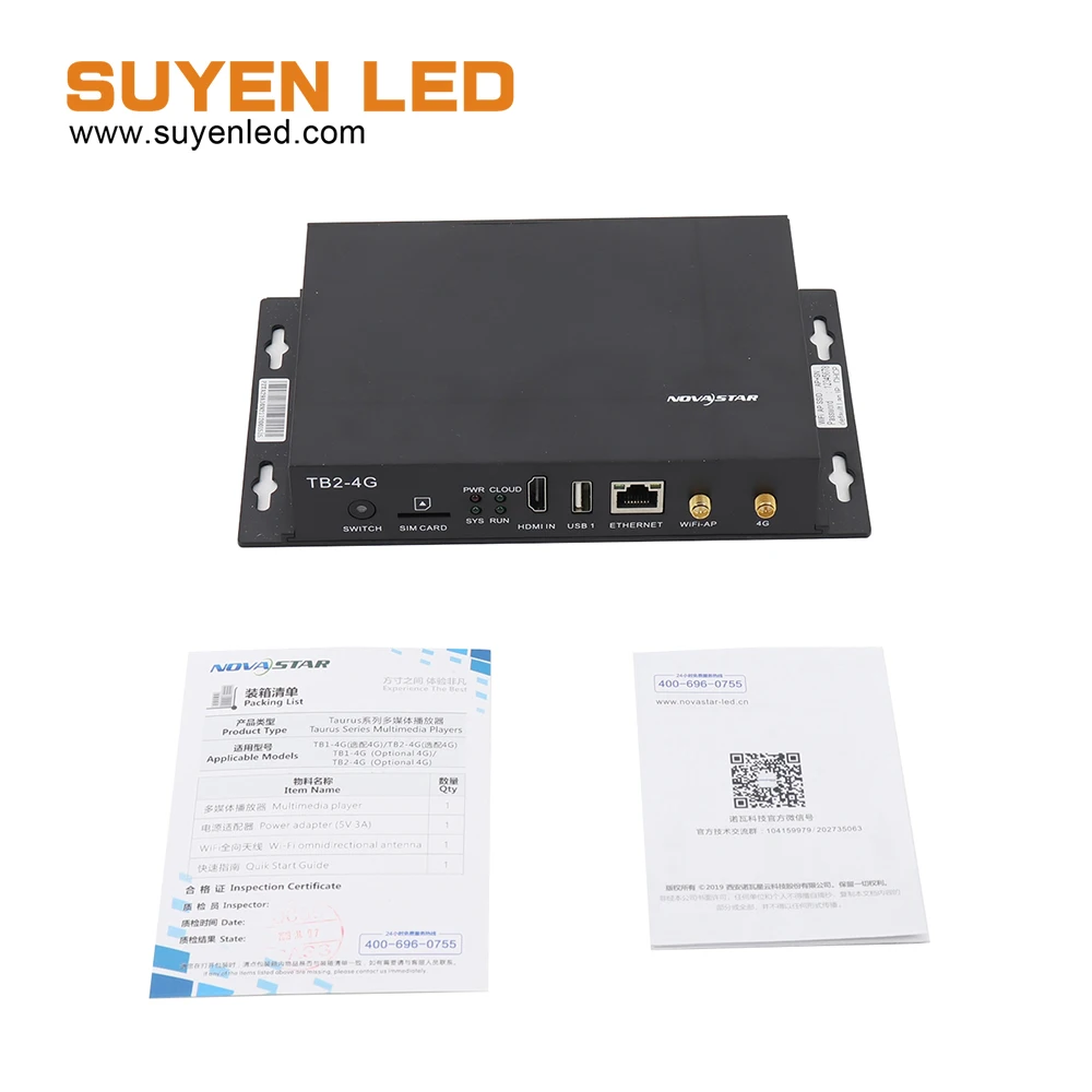 Лучшая цена мультимедийный плеер NovaStar со светодиодным экраном (TB2 с модулем 4G) -