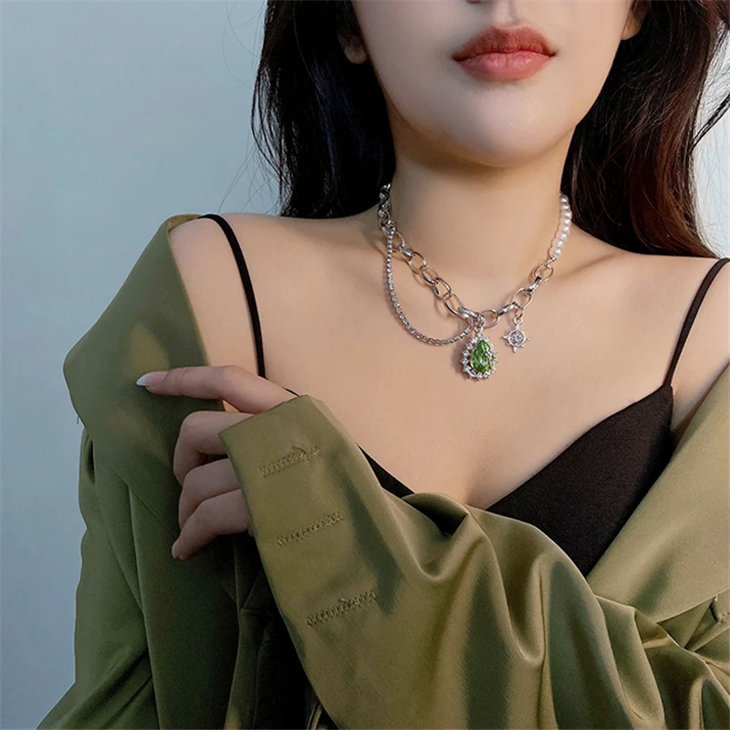 Женское винтажное асимметричное ожерелье AOMU асимметричная металлическая