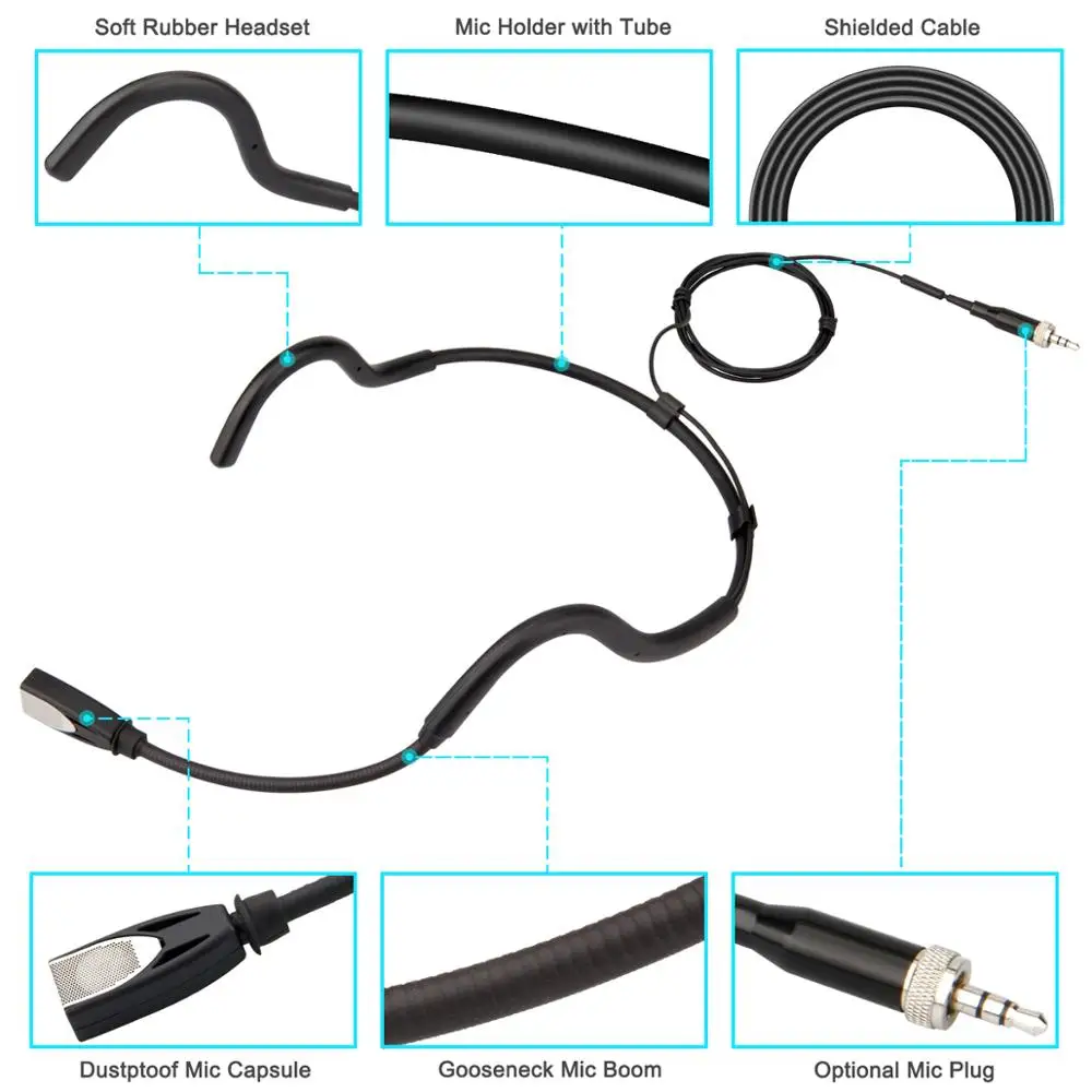 Профессиональная однонаправленная конденсаторная гарнитура KIMAFUN KM-880 xlr для