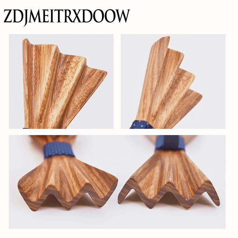Горячая Мода 3D W Тип Мужской деревянный галстук бабочка событие для мужчин шеи