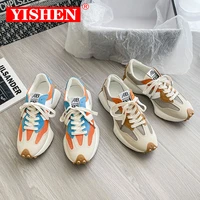 yishen new sneakers women fashion comfortable platform vulcanize sports shoes lace up flats casual footwear ladies summer shoes