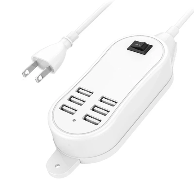 Зарядное устройство для телефона с 6 портами USB 25 Вт 5 А штепсельная вилка
