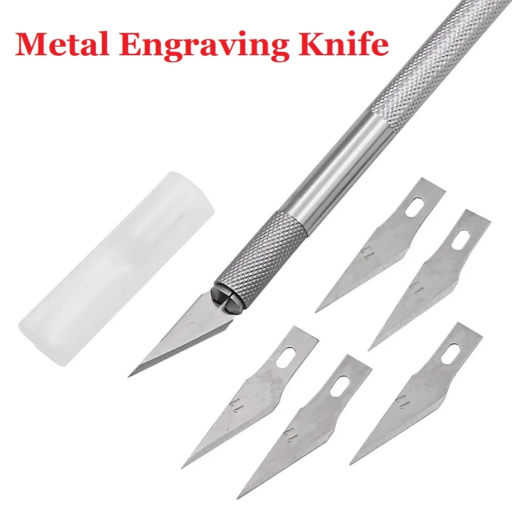 

Metal engraving knife Carving Metal Scalpel Knife Tools Kit Non-Slip Blades Mobile Phone PCB DIY Repair Hand Tools In stock