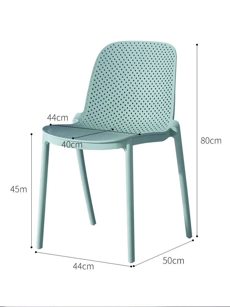 

Beautiful and durable outdoor plastic chair PP plastic simple household dining chair balcony leisure chair Nordic creative hollo