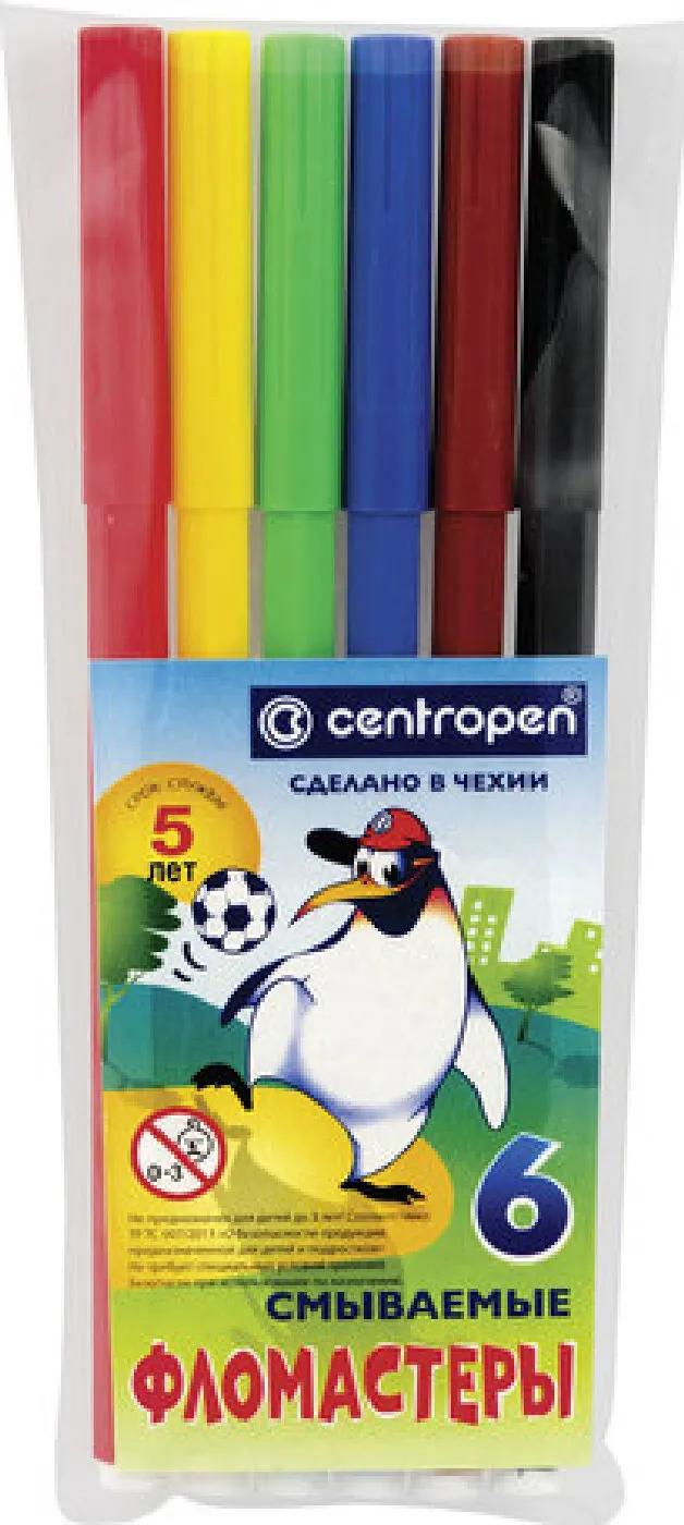 Markers 6 Colors Centropen &quotPenguin" washes Vented Cap 7790 / 6et 7 0686 10 sets bright permanent multi-colored liquid goods for creativity